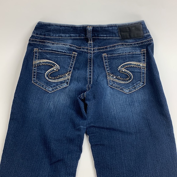 Silver Jeans Suki Mid Slim Boot Dark wash Size 28 Super Stretch Bootcut Midrise - Picture 3 of 14